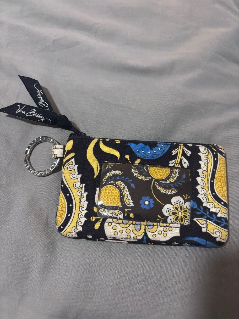 Vera Bradley ELLIE BLUE Coin & Key COSMETIC Lipstick ID Phone CARD Purse